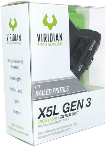 VIRIDIAN LASER/LIGHT X5L GREEN GEN3 UNI RAIL MNT W/ECR - Image 2