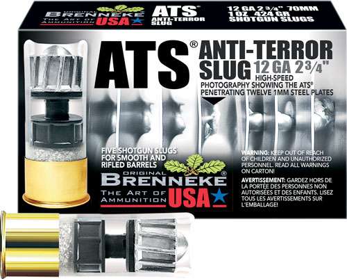 BRENNEKE USA ATS 12GA 2.75" 1OZ SLUG 5RD 50BX/CS