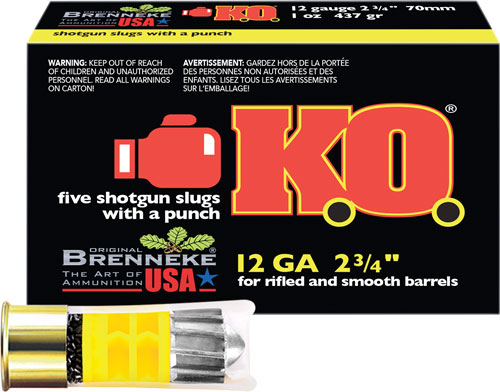 BRENNEKE USA KO 12GA 2.75" 1OZ SLUG 5RD 50BX/CS - Image 2