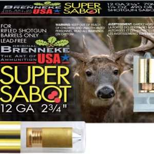 BRENNEKE USA SUPER SABOT 12GA 2.75" 1-1/8OZ SLUG 5RD 50BX/CS