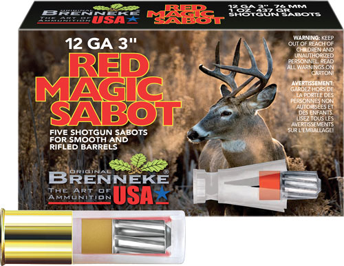 BRENNEKE USA RED MAGIC 12GA 3" 1OZ SABOT 5RD 50BX/CS - Image 2