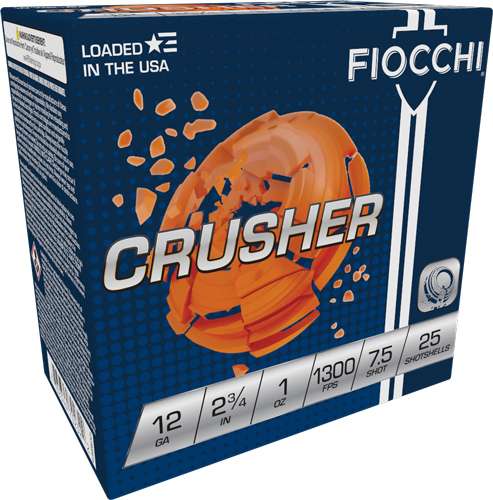 FIOCCHI CRUSHER 12GA 2.75" 1OZ #7.5 1300FPS 250RD CASE LOT