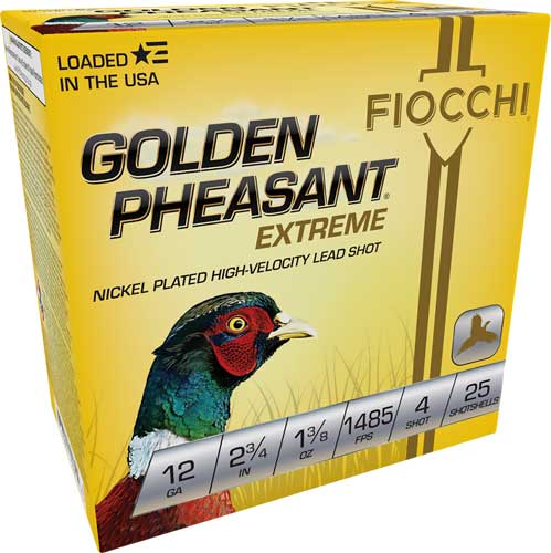 FIOCCHI GOLDEN PHEASANT 12GA 2.75" 1-3/8OZ #4 25RD 10BX/CS