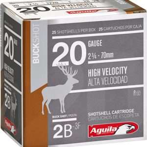 AGUILA SHOTSHELL 20GA 2.75" #2 BUCK 25RD 10BX/CS