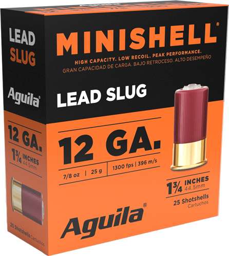 AGUILA MINI-SHELL 12GA 1.75" 25GR RIFLED SLUG 25RD 10BX/CS