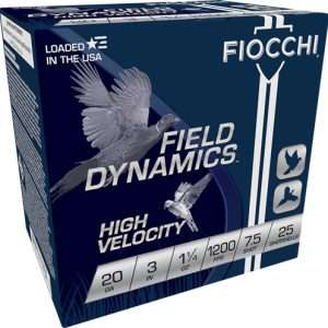 FIOCCHI 20GA 3" 1-1/4OZ #7.5 1200FPS 25RD 10BX/CS