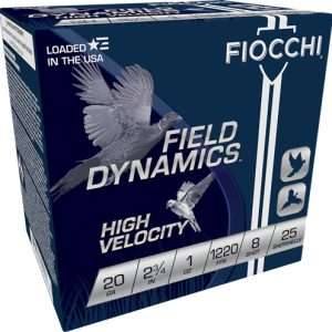 FIOCCHI 20GA 2.75" 1OZ #8 1220FPS 25RD 10BX/CS