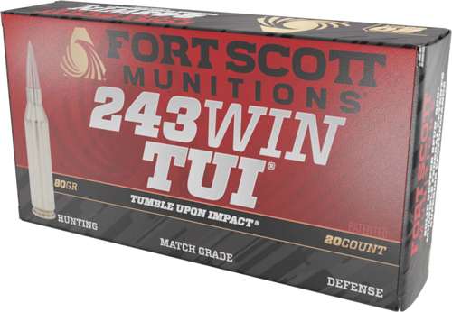 FORT SCOTT 243 WIN 80GR TUI SOLID COPPER 20RD 10BX/CS