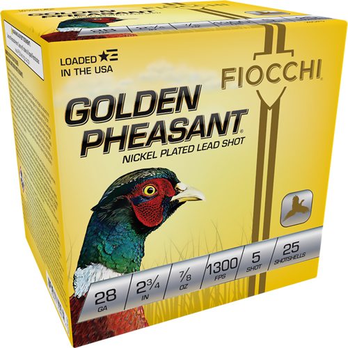 FIOCCHI GOLDEN PHEASANT 28GA 2.75" 7/8OZ #5 25RD 10BX/CS