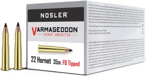 NOSLER VARMAGEDDON 22 HORNET 35GR FBT 50RD 5BX/CS