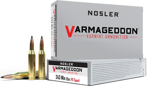 NOSLER VARMAGEDDON 243 WIN 55GR FBT 20RD 10BX/CS