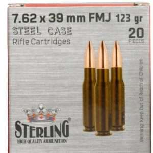 STERLING STEEL CASE 7.62X39 123GR FMJ 20RD BOX 50BX/CS