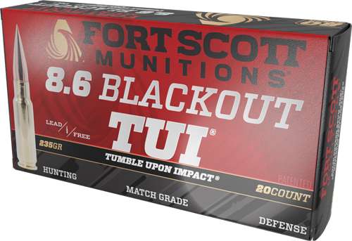 FORT SCOTT 8.6 BLACKOUT 235GR TUI SOLID COPPER 20RD 10BX/C