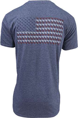 GLOCK OEM HEATHERED NAVY PISTOL FLAG T-SHIRT MED