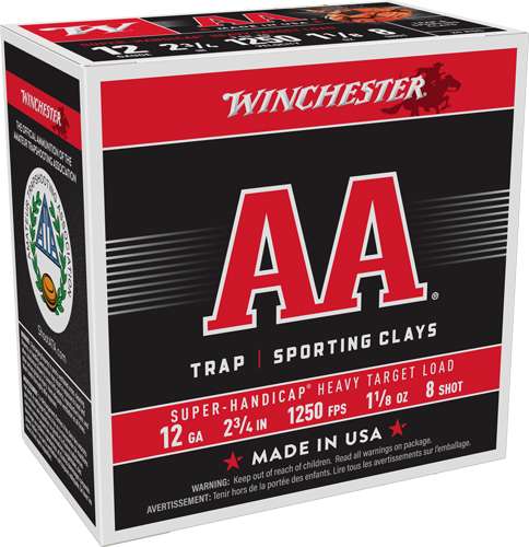 WINCHESTER AA 12GA 2.75" 1-1/8OZ #8 1250FPS 250RD CASE