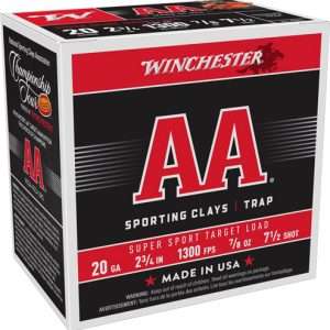 WINCHESTER AA 20GA 2.75" 7/8OZ #7.5 1300FPS 250RD CASE LOT