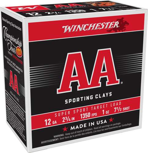 WINCHESTER AA 12GA 2.75 1OZ #7.5 1350FPS 250RD CASE