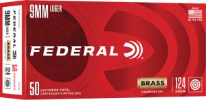 FEDERAL CHAMPION BRASS 9MM 124GR FMJ 50RD 20BX/CS