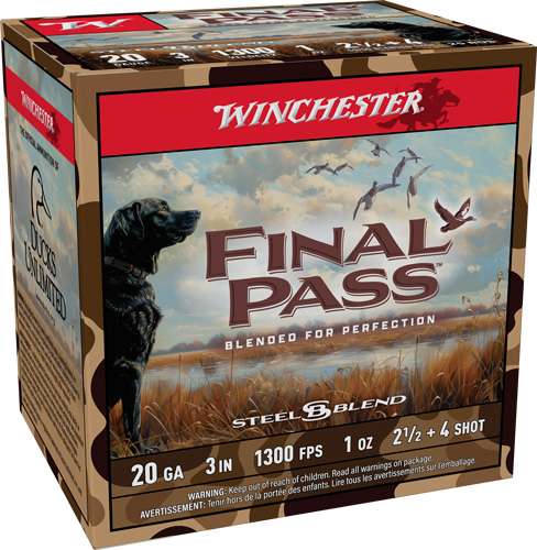 WINCHESTER FINAL PASS 20GA 3" 1OZ #2.5 & #4 25RD 10BX/CS