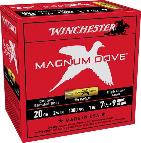 WINCHESTER MAGNUM DOVE 20GA 2.75" 1OZ #7.5&9 25RD 10BX/CS