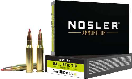 NOSLER BT 7MM-08 REM 140GR BALLISTIC TIP 20RD 10BX/CS