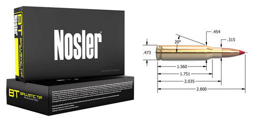 NOSLER BT 7MM-08 REM 120GR BALLISTIC TIP 20RD 10BX/CS