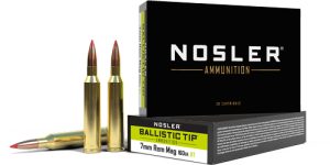 NOSLER BT 7MM REM MAG 160GR BALLISTIC TIP 20RD 10BX/CS