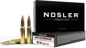 NOSLER MATCH 308 WIN 168GR CUSTOM COMP HPBT 20RD 10BX/CS
