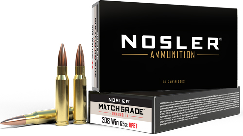 NOSLER MATCH 308 WIN 175GR CUSTOM COMP HPBT 20RD 10BX/CS