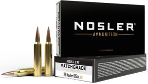 NOSLER MATCH GRADE 28 NOSLER 185GR RDF HPBT 20RD 10BX/CS !