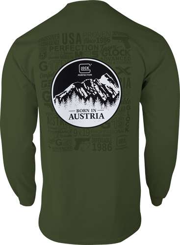 GLOCK OEM BORN IN AUSTRIA LONG SLEEVE SHIRT MILITARY GREEN MD