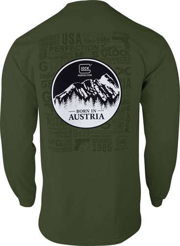 GLOCK OEM BORN IN AUSTRIA LONG SLEEVE SHIRT MILITARY GRN 3XL