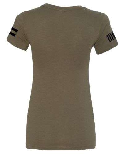 GLOCK LADIES "GLOCK GIRL FLAG TEE" SHORT SLEEVE LG MIL GRN
