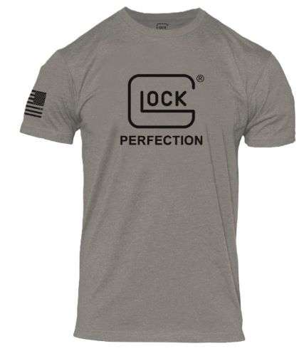 GLOCK PERFECTION TEE SHORT SLEEVE T SHIRT 2XL STONE GREY