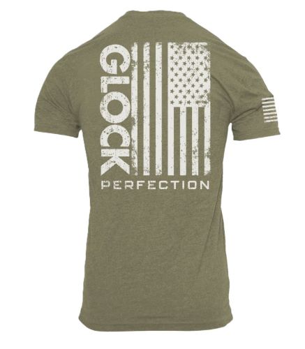 GLOCK PERFECTION FLAG TEE SHORT SLEEVE T SHIRT 2XL GREEN - Image 2