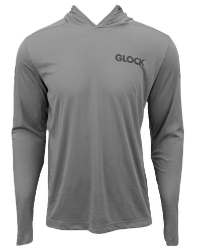 GLOCK HOODED PERFORMANCE LONG SLEEVE SHIRT LG GREY - Image 2