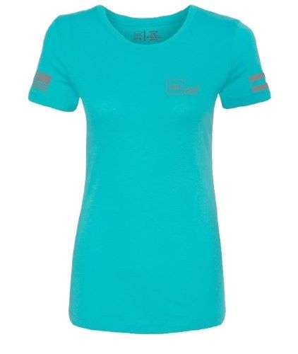 GLOCK LADIES "GLOCK GIRL FLAG TEE" SHORT SLEEVE MED TEAL