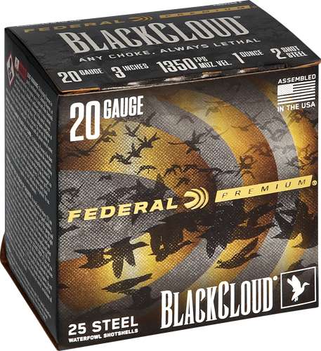 FEDERAL BLACK CLOUD 20GA 3" 1OZ #2 1350FPS 25RD 10BX/CS