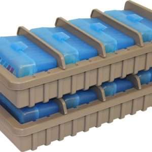 MTM AMMO RACK W/ 4 RS50 50RND FLIP TOP BOXES CLR BLUE/DK ETH