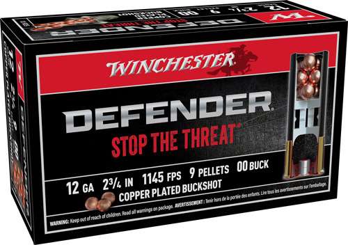 WINCHESTER DEFENDER 12GA 2.75" 00 BUCK 9 PELLETS 10RD 10BX/CS