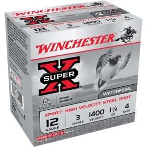 WINCHESTER XPERT STEEL 12GA 3" 1-1/4OZ #4 1400FPS 25RD 10BX/C