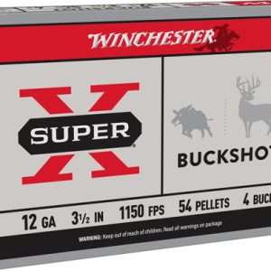 WINCHESTER SUPER-X 12GA 3.5" #4 BUCK 54 PELLETS 5RD 50BX/CS