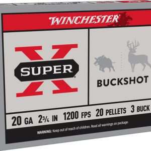 WINCHESTER SUPER-X 20GA 2.75" #3 BUCK 20 PELLETS 5RD 50BX/CS