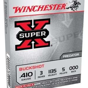 WINCHESTER SUPER-X 410 3" 000 BUCK 5 PELLET 5RD 50BX/CS