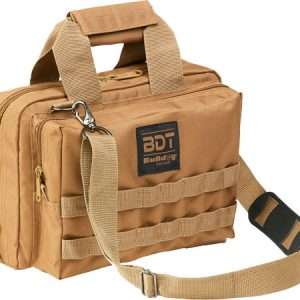 BULLDOG DELUXE 2 PISTOL RANGE BAG W/MOLLE TAN