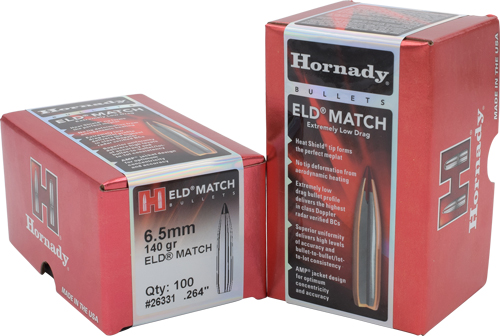 HORNADY BULLETS 6.5MM .264 140GR ELD-M MATCH 100CT 15BX/C - Image 2
