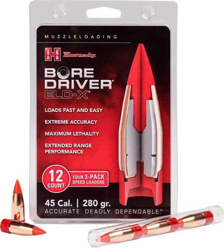 HORNADY 45CAL BORE DRIVER 280GR ELD-X 12CT 10BC/CS