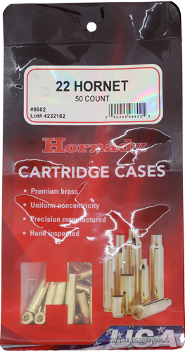 HORNADY UNPRIMED CASES 22 HORNET 50 PACK 5PK/CS