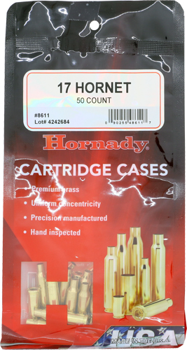 HORNADY UNPRIMED CASES 17 HORNET 50 PACK 5PK/CS