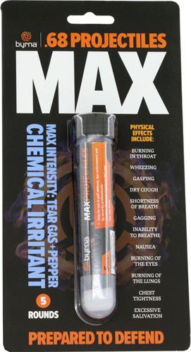 BYRNA MAX PROJECTILES 5 COUNT TUBE .68 CAL - Image 2